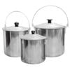 3pc Wildtrak Aluminium 1.45/1.65/2.65L Billy Can Set - Silver