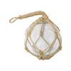 Glass Round 16cm Ball w/ Jute Rope Hanging Decor Medium - Clear