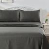 LINENOVA 1800TC Striped Microfibre Sheet Set-Deep grey King