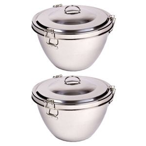 2PK Daily Bake 2L Stainless Steel Pudding Steamer w/ Lid - Silver