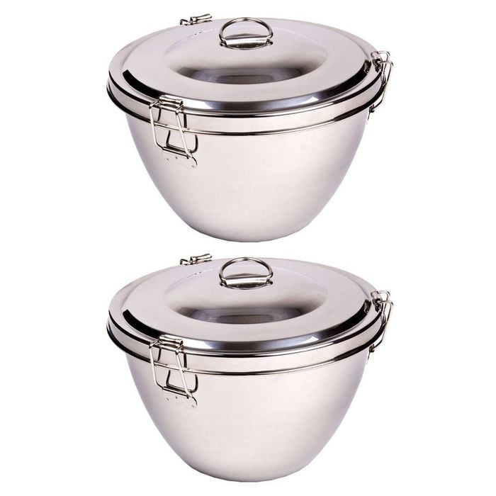 2PK Daily Bake 2L Stainless Steel Pudding Steamer w/ Lid - Silver