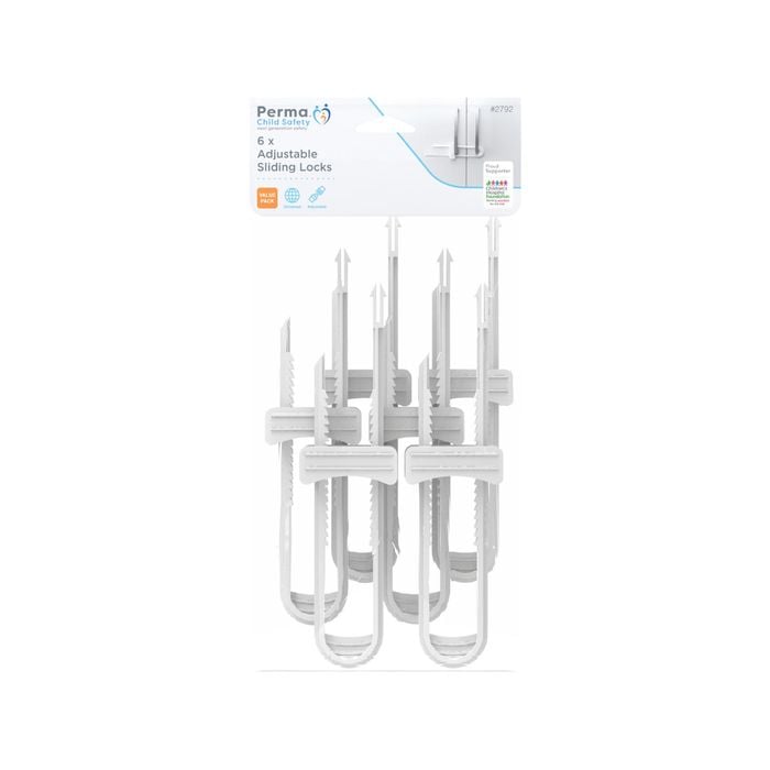 Perma Child Safety Adjustable Sliding Locks - 6 Pack