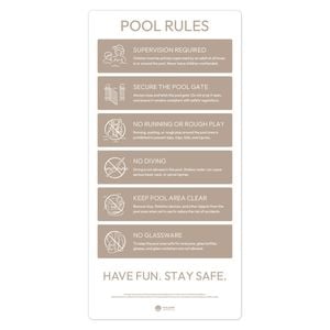 Pool Signs Australia Pool Rules Sign - Dune Gold