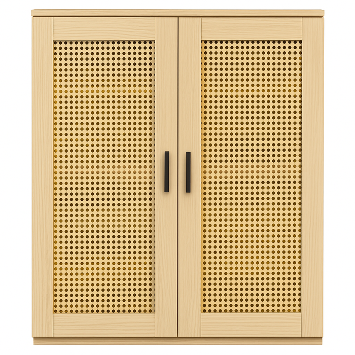 75cm Shoe Cabinet with Rattan Doors
