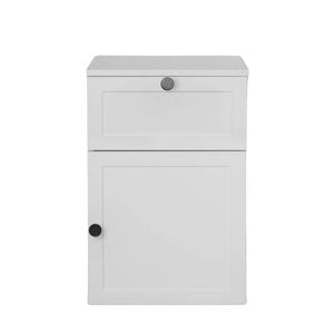 European Cabinetry Hampton Round Black Porto Bedside Table White