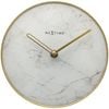 NeXtime 20cm White & Gold Marble Table Clock