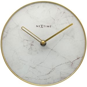 NeXtime 20cm White & Gold Marble Table Clock