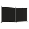 vidaXL 2-Panel Room Divider Black Fabric Privacy Screen Room Separator Folding