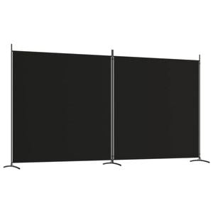 vidaXL 2-Panel Room Divider Black Fabric Privacy Screen Room Separator Folding