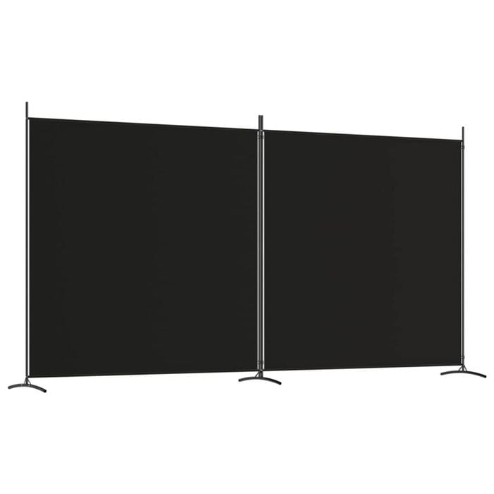 vidaXL 2-Panel Room Divider Black Fabric Privacy Screen Room Separator Folding