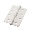 Lane 100 x 75 x 2.5mm Matte White Loose Pin Butt Hinge - 2 Pack