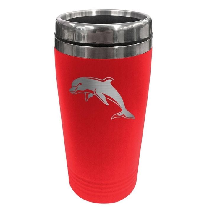 Nrl Coffee Travel Mug - Dolphins - 450ml - Drink Cup Double Wall