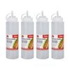 4PK Culinary Kitchen Plastic Squeeze Bottle Sauce Dispenser 700ml White