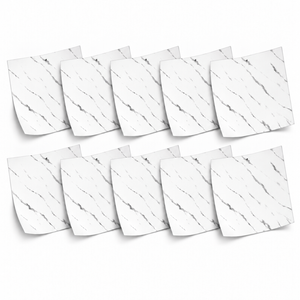 SOGA Peel & Stick Floor and Wall Tiles 60 x 60cm 10 Pack White Faux Marble