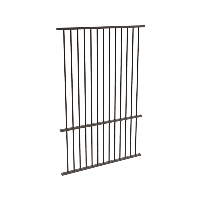 ProtectorAl 350 - 1200 x 1800mm Black Aluminium Flat Top Pool Fence Panel With Mid Rail
