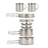 Lifebay 8-Piece Camping Cookware Mess Kit Silver