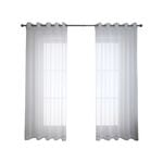 Windoware 120 x 223cm White Coco Eyelet Sheer Curtain - 1 Pack - White
