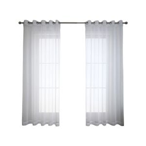 Windoware 120 x 223cm White Coco Eyelet Sheer Curtain - 1 Pack - White