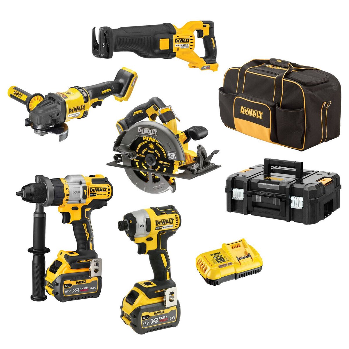 DeWALT 2 x 9.0Ah 5 Piece Cordless Brushless Flexvolt Kit Bunnings Australia