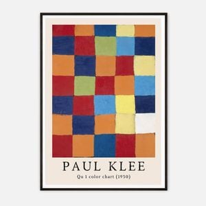 Galrie Paul Klee's 1930 Qu 1 Color Chart Stunning Geometric Art Print for Modern Decor, Black Frame, A4 21 x 30cm (8 x 12inch)