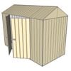 Build-a-Shed 1.5 x 3.0 x 2.3m Double Hinged Side Door Gable Shed - Cream