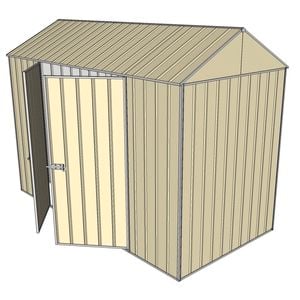 Build-a-Shed 1.5 x 3.0 x 2.3m Double Hinged Side Door Gable Shed - Cream