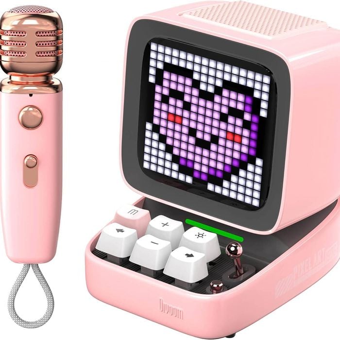 Divoom Ditoo-mic Mini Karaoke Machine Pixel Art Bluetooth Speaker - Pink