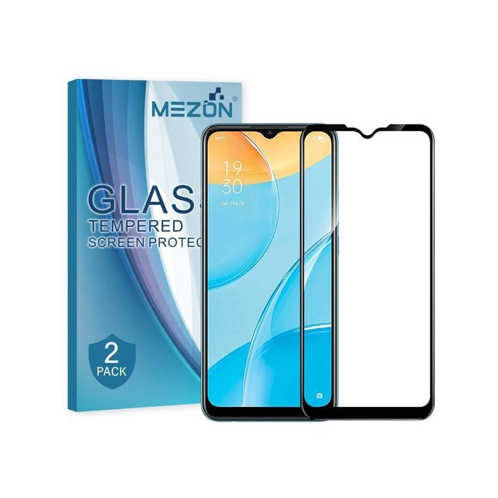 2 Pack MEZON OPPO A15 Full Cover Tempered Glass Screen Protectors