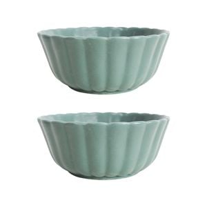 2PK Belle Bayleaf 15cm Ceramic Side Bowl Round - Green