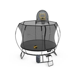 Springfree Compact Round Trampoline 8 ft - Sports Accessory Bundle Basketball Hoop, Ladder and Bag