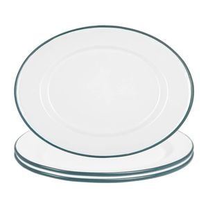 Argon Tableware White Enamel Serving Platters - 30.5cm x 22.5cm - Pack of 3