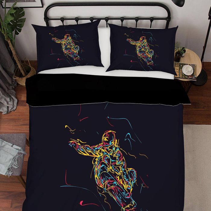 3D Black Skateboarder Skateboard Quilt Cover Set Bedding Set Pillowcases 27