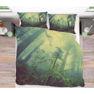 3D Forest Trees 37 Bed Pillowcases Quilt King Size
