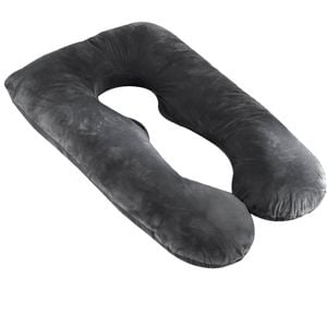 Ufurniture Pregnancy Pillow U-Shaped Full Body Pillow Dark Grey