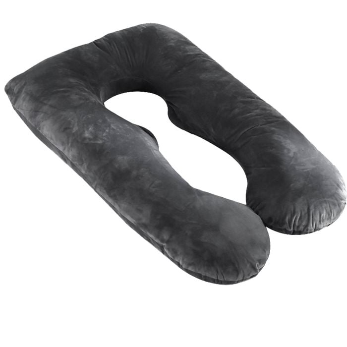 Ufurniture Pregnancy Pillow U-Shaped Full Body Pillow Dark Grey