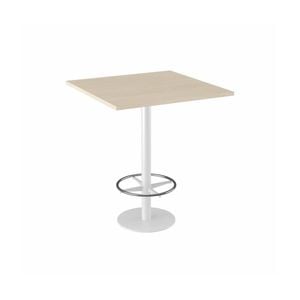 Olg Disc Bar Leaner White Frame Nordic Maple Top 900mm Square
