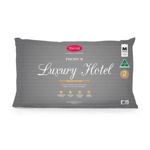 2pc Tontine Luxury Hotel Pillow Medium Profile For Back & Side Sleepers
