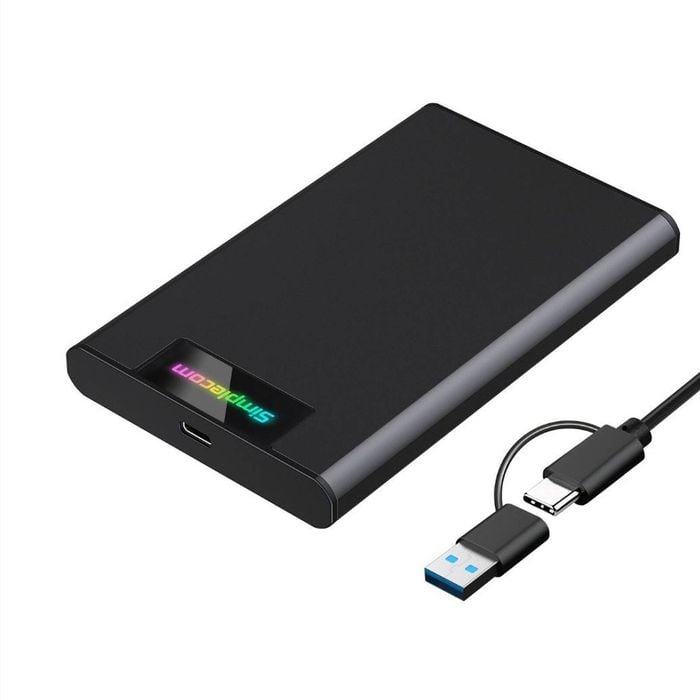 Simplecom Se239 Tool-free 2.5' Sata Hdd Ssd To Usb-c Enclosure With Rgb Lights Usb 3.2 Gen 2
