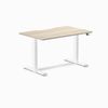 Desky Dual Scalloped Melamine Sit Stand Desk White Frame 120cm