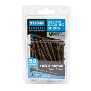 Titan 10G x 65mm Weather Force Wide Head Decking Screw - 50 Pack