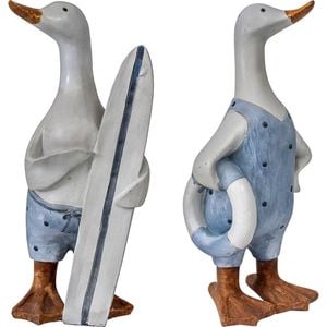 2pc LVD Surfing Ducks Resin Figurine Home/Garden Decor Set Large