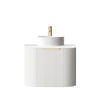 Attica 600mm White Matte Bentwood Fluted Curve Wall Hung Vanity With Carrara Top
