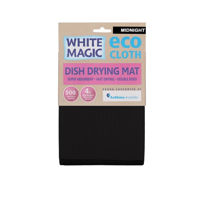White Magic Eco Cloth Dish Drying Mat Midnight