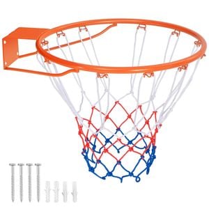 Costway 48cm Basketball Goal Rim Replacement Wall Mounted Hoop Orange