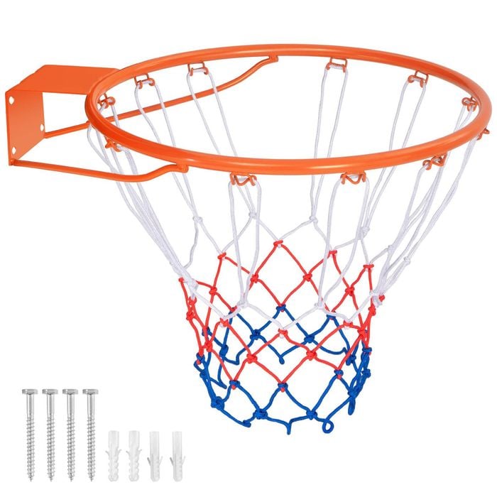 Costway 48cm Basketball Goal Rim Replacement Wall Mounted Hoop Orange