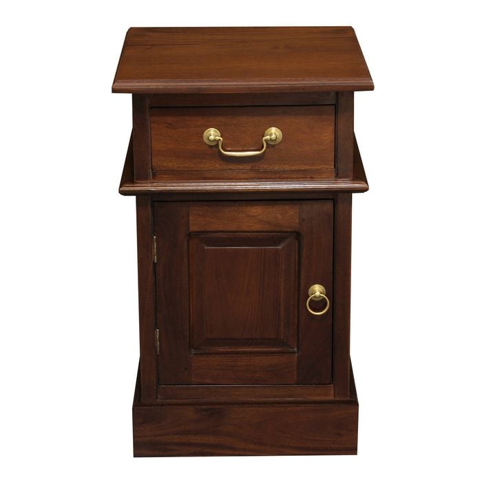 Centrum Furniture Tasmania 1 Door 1 Drawer Bedside Table - Left - Mahogany