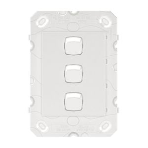 HPM ARTEOR 3 Gang Wall Switch - Grid Only - White