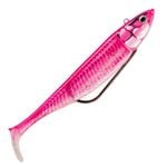 2 Pack of Rigged 14cm Storm Biscay Shad Soft Body Fishing Lures - Pink Sand Eel
