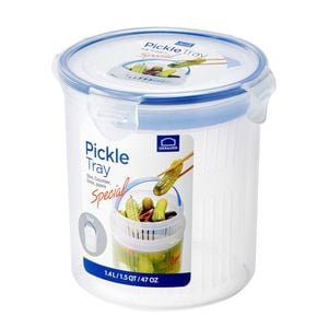 Locknlock 1.4L Airtight Classic Round Food Container w/ Draining Basket Clear