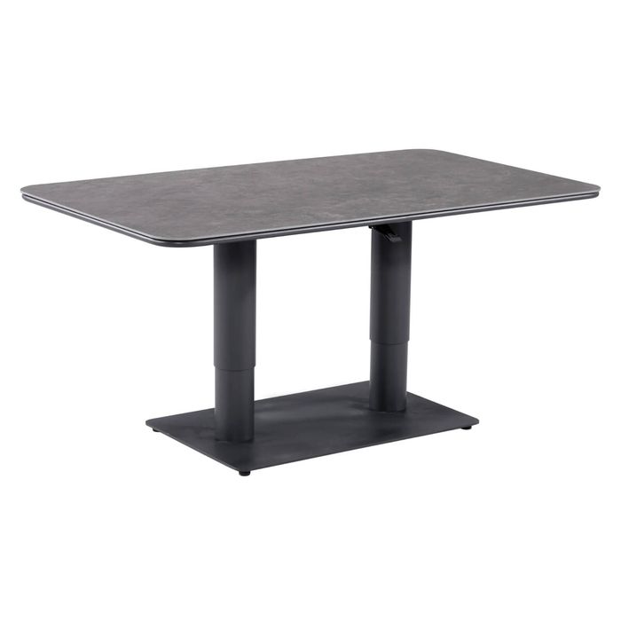 FurnitureOkay Malta Sintered Stone Outdoor Height Adjustable Table - Charcoal